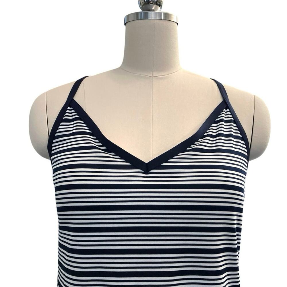 Nautica Women's Navy/ White Dock Lines Striped Tankini Swimwear Top SZ L - Picture 4 of 6